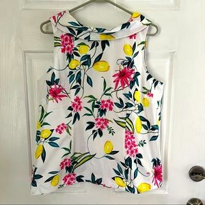 NWT Talbots Lemon Floral print sleeveless blouse 16p